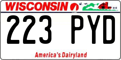 WI license plate 223PYD