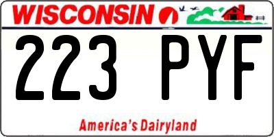 WI license plate 223PYF
