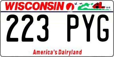 WI license plate 223PYG