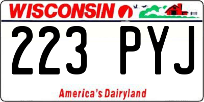 WI license plate 223PYJ