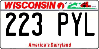 WI license plate 223PYL