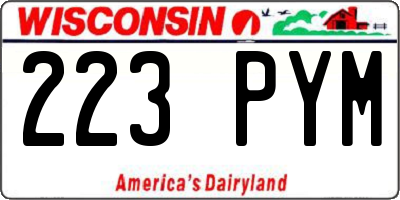 WI license plate 223PYM