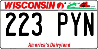 WI license plate 223PYN