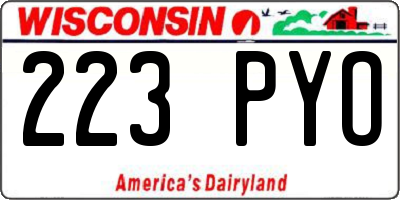 WI license plate 223PYO