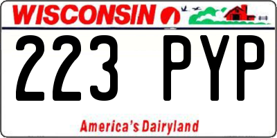 WI license plate 223PYP