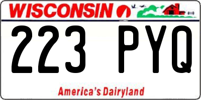 WI license plate 223PYQ