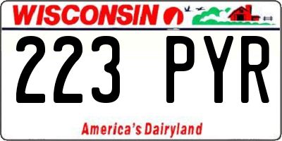 WI license plate 223PYR