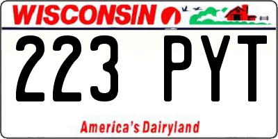 WI license plate 223PYT