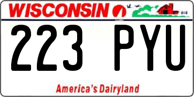 WI license plate 223PYU