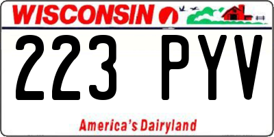 WI license plate 223PYV