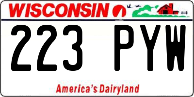 WI license plate 223PYW