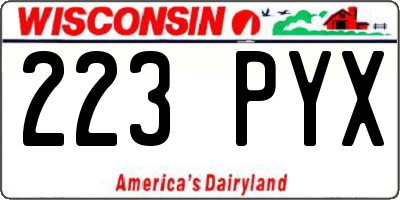 WI license plate 223PYX
