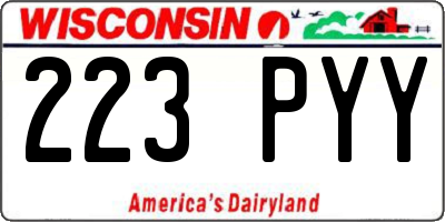 WI license plate 223PYY