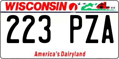 WI license plate 223PZA
