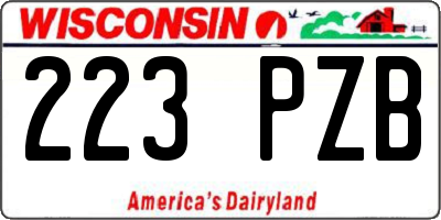 WI license plate 223PZB