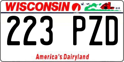 WI license plate 223PZD