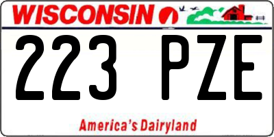 WI license plate 223PZE