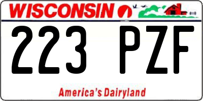 WI license plate 223PZF