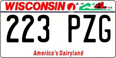 WI license plate 223PZG