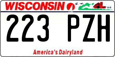 WI license plate 223PZH