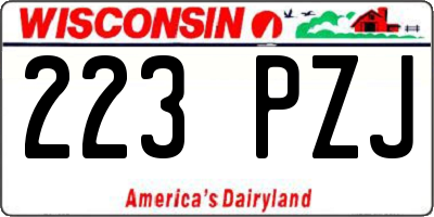 WI license plate 223PZJ