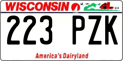 WI license plate 223PZK