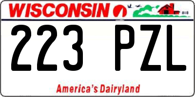 WI license plate 223PZL
