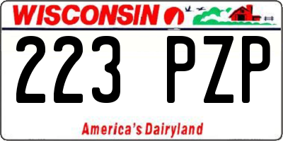 WI license plate 223PZP