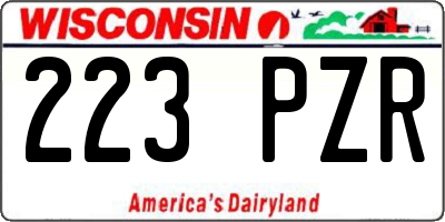 WI license plate 223PZR