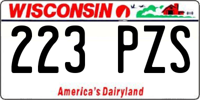 WI license plate 223PZS