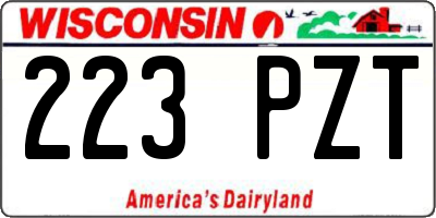 WI license plate 223PZT