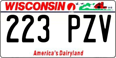WI license plate 223PZV