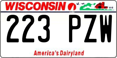 WI license plate 223PZW