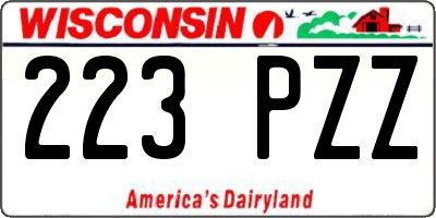 WI license plate 223PZZ