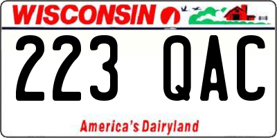 WI license plate 223QAC