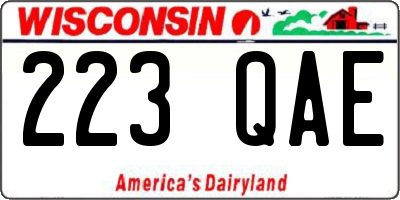 WI license plate 223QAE