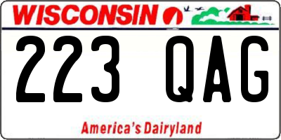WI license plate 223QAG