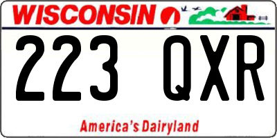 WI license plate 223QXR