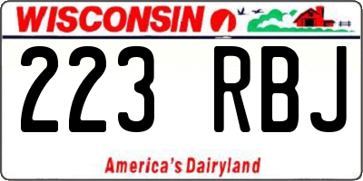 WI license plate 223RBJ