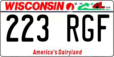 WI license plate 223RGF