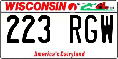 WI license plate 223RGW