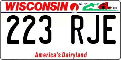 WI license plate 223RJE