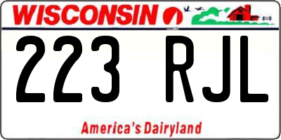 WI license plate 223RJL