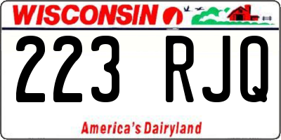 WI license plate 223RJQ