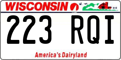 WI license plate 223RQI