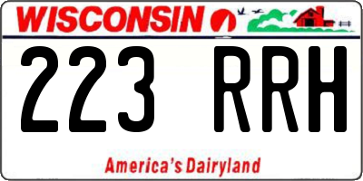WI license plate 223RRH