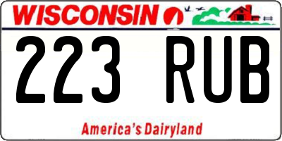 WI license plate 223RUB