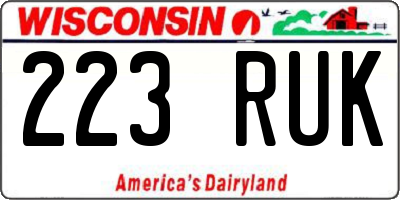 WI license plate 223RUK