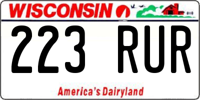 WI license plate 223RUR