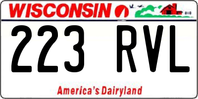 WI license plate 223RVL